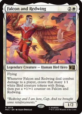 Falcon and Redwing (Surge Foil) (MSC-014) - Commander: Marvel Super Heroes Foil、Wizards of the Coast、kayou