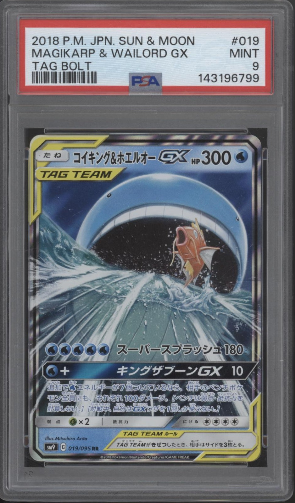 Magikarp & Wailord GX Pokemon Tag Bolt Japanese #019 PSA 9、Collector Store LLC Gaming、kayou