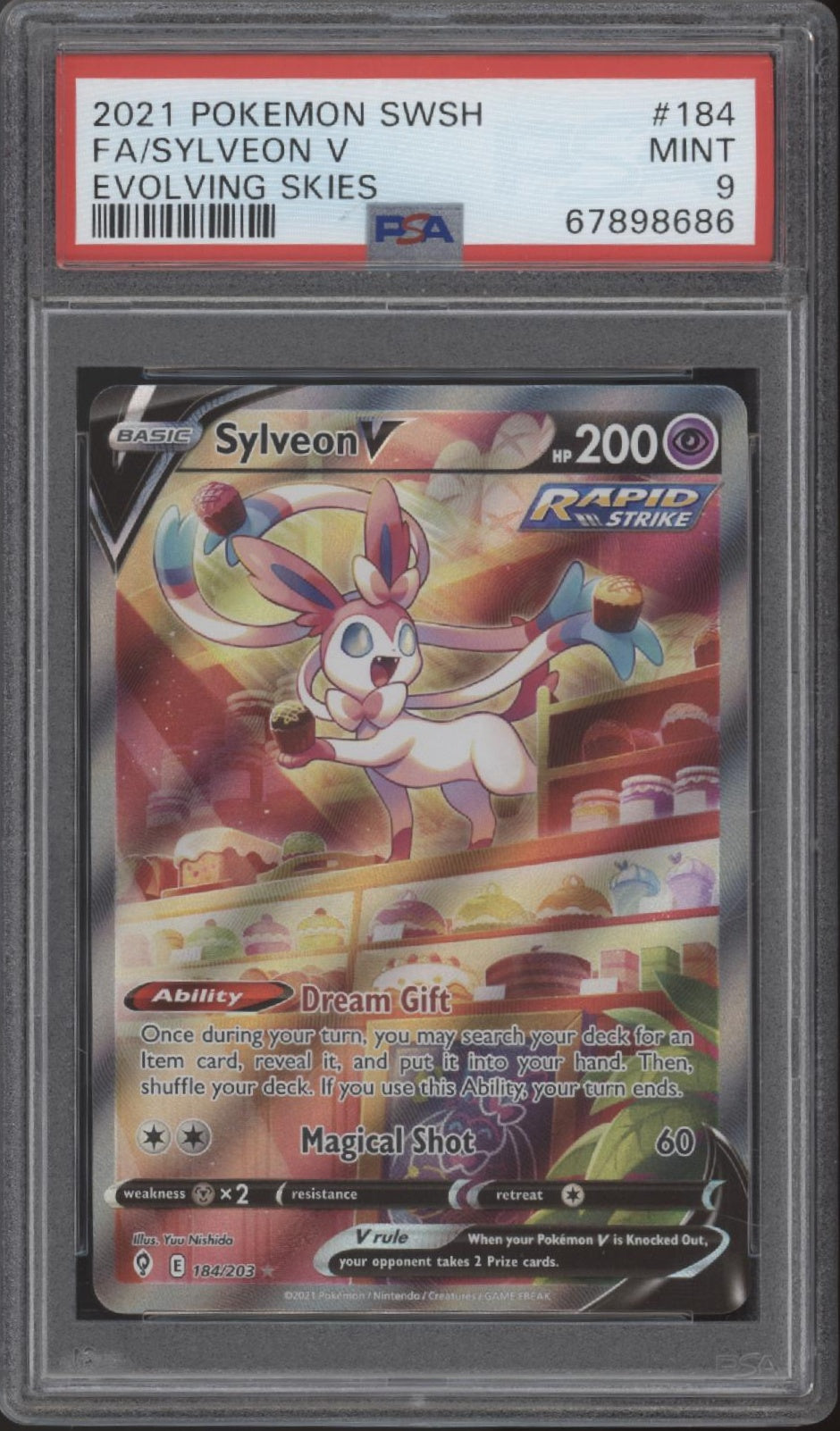 Sylveon V Pokemon Evolving Skies Full Art #184 PSA 9、Collector Store LLC Gaming、kayou