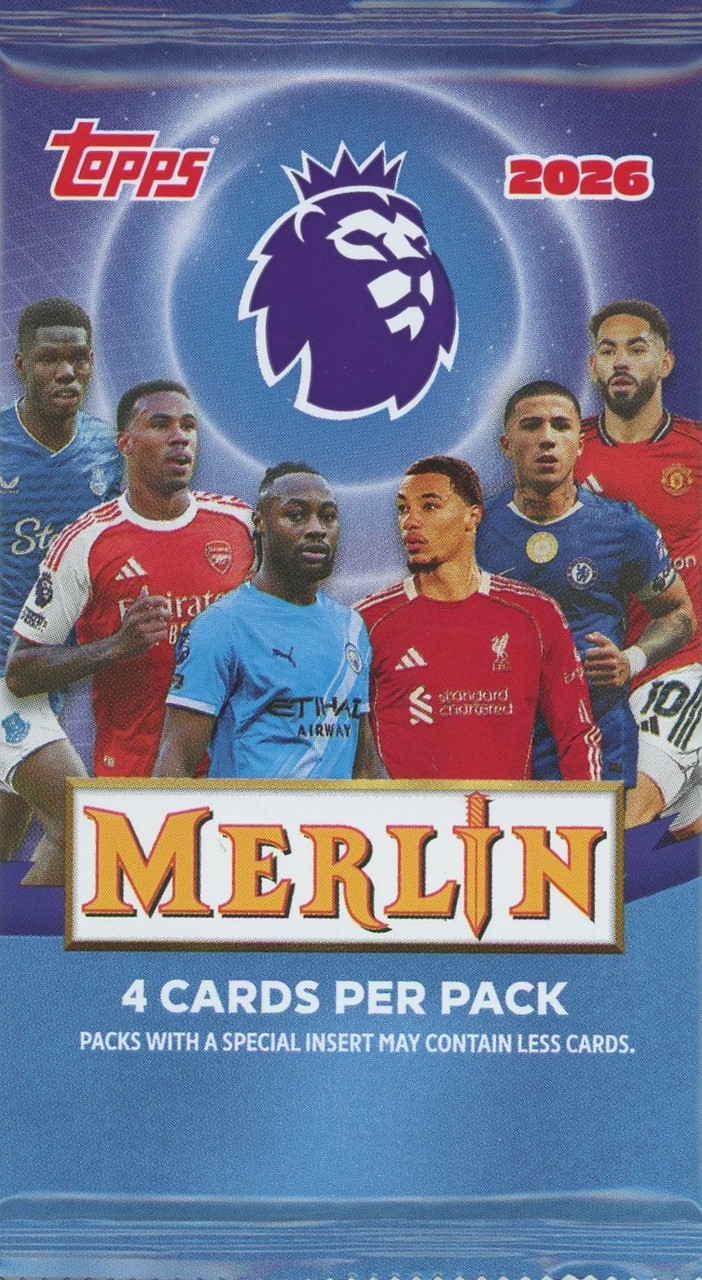 EPL Topps 2025-26 Merlin English Premier League Soccer Trading Card BLASTER Pack 4 Cards、ToyWiz、kayou